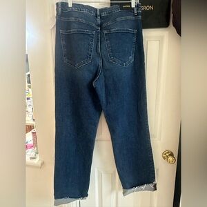 Express Dark Blue Jeans Straight Leg High Rise